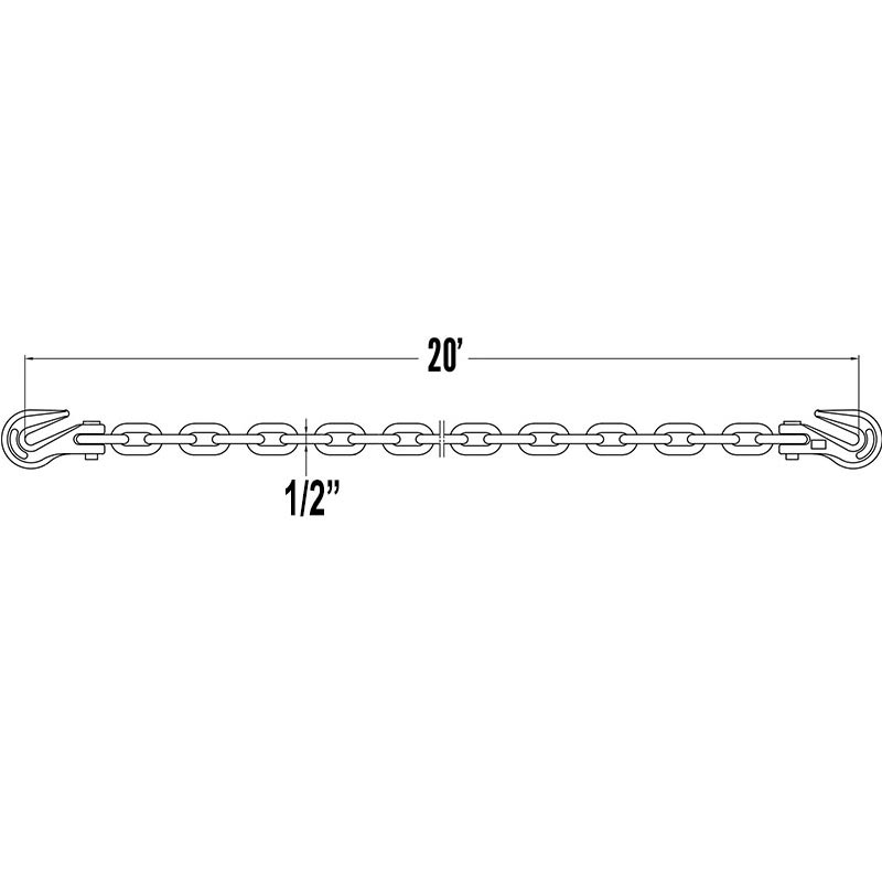 مجموعه 12 تای زنجیر قلاب W Clevis Grab - درجه 80